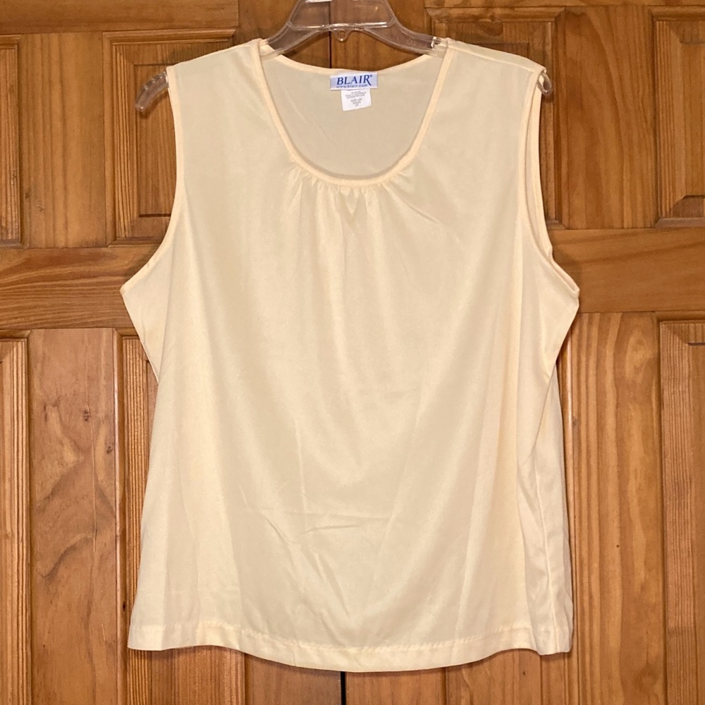 NWOT Blair Vintage 90s Top Sleeveless Blouse Yellow Size L Large